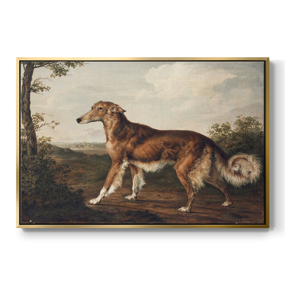Vintage Animal Print-VII By Wexford Home Framed in Gold Wood Gallery Wrapped Canvas 25 in. x 37 in.