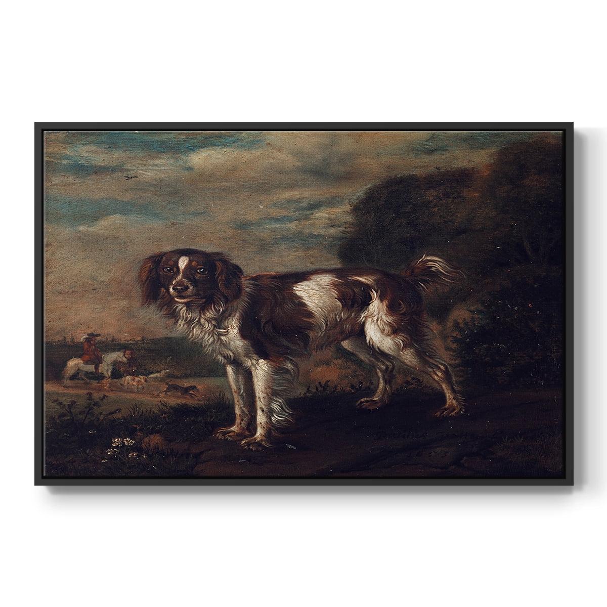 Vintage Animal Print-VIII By Wexford Home Framed in Black Wood Gallery Wrapped Canvas 17 in. x 25 in.