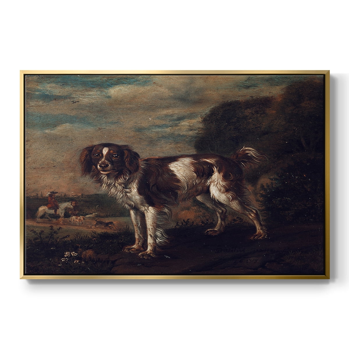 Vintage Animal Print-VIII By Wexford Home Framed in Gold Wood Gallery Wrapped Canvas 25 in. x 37 in.