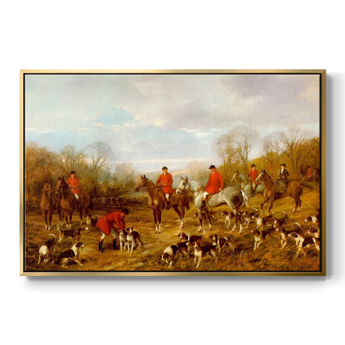 Vintage Animal Print-X By Wexford Home Framed in Gold Wood Gallery Wrapped Canvas 25 in. x 37 in.