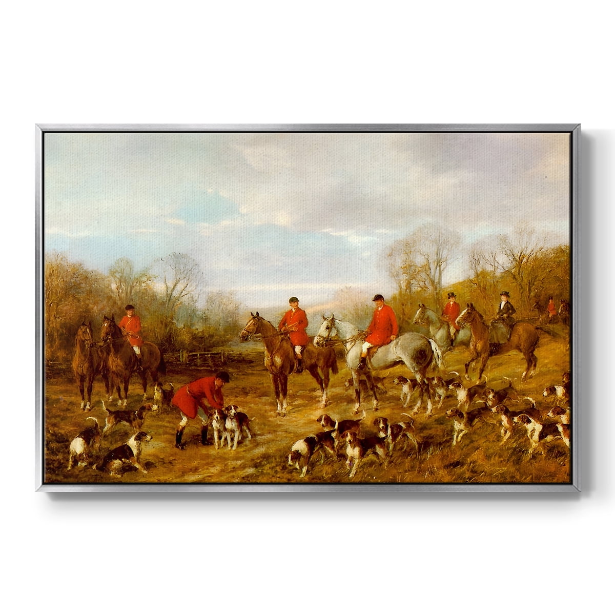 Vintage Animal Print-X By Wexford Home Framed in Silver Wood Gallery Wrapped Canvas 17 in. x 25 in.