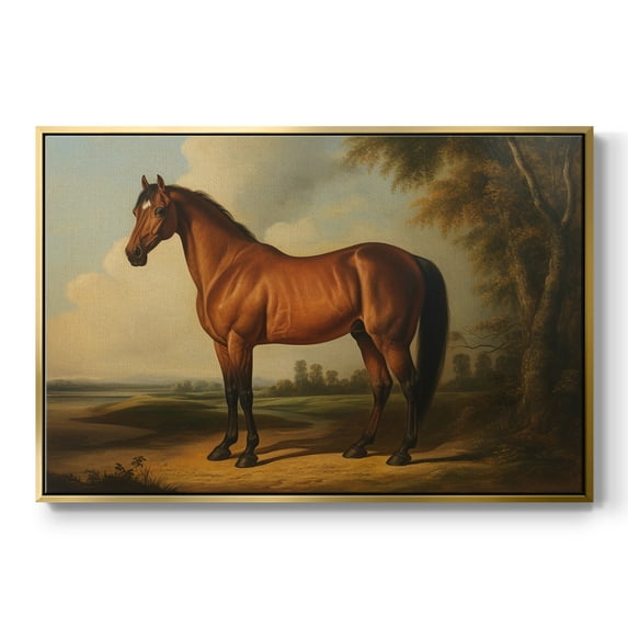 Vintage Animal Print-XI By Wexford Home Framed in Gold Wood Gallery Wrapped Canvas 17 in. x 25 in.
