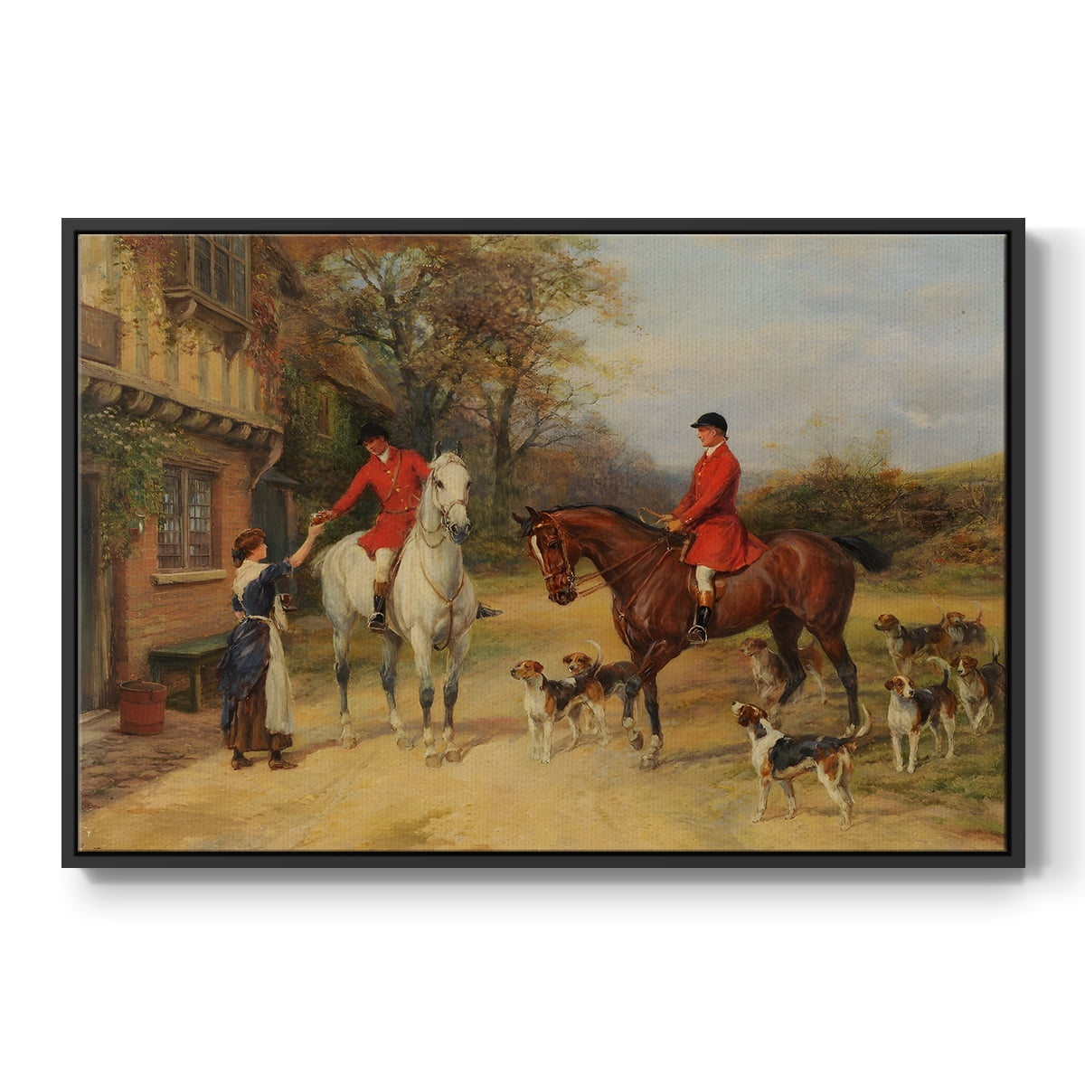 Vintage Animal Print-XIII By Wexford Home Framed in Black Wood Gallery Wrapped Canvas 27 in. x 41 in.