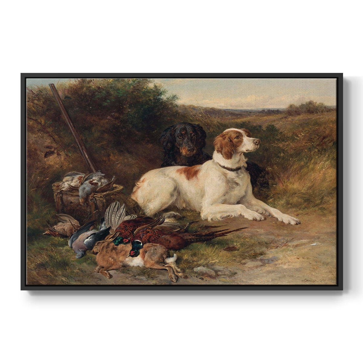 Vintage Animal Print-XIV By Wexford Home Framed in Black Wood Gallery Wrapped Canvas 27 in. x 41 in.