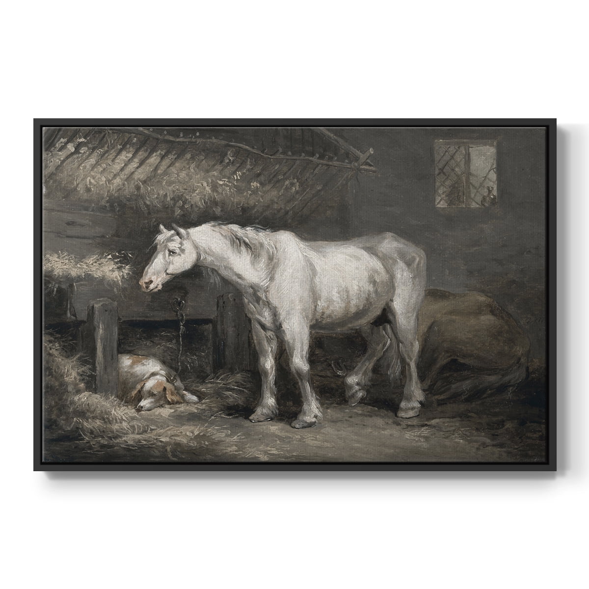 Vintage Animal Print-XLII By Wexford Home Framed in Black Wood Gallery Wrapped Canvas 17 in. x 25 in.