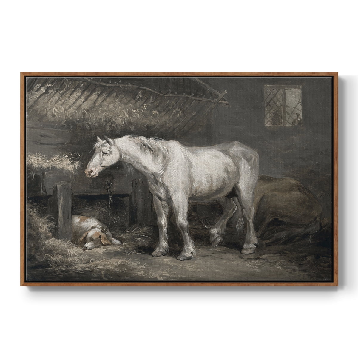 Vintage Animal Print-XLII By Wexford Home Framed in Walnut Wood Gallery Wrapped Canvas 17 in. x 25 in.