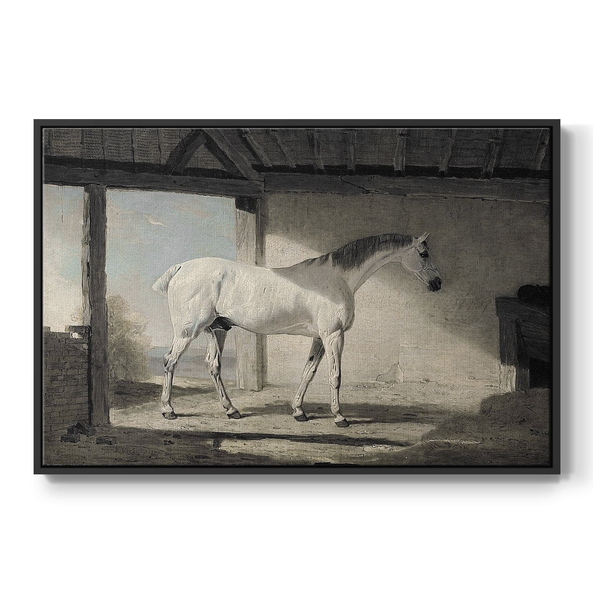 Vintage Animal Print-XLIII By Wexford Home Framed in Black Wood Gallery Wrapped Canvas 17 in. x 25 in.