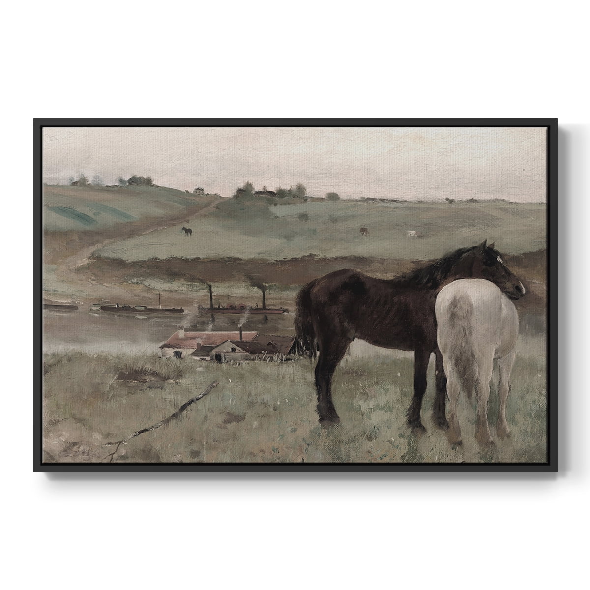 Vintage Animal Print-XLIX By Wexford Home Framed in Black Wood Gallery Wrapped Canvas 27 in. x 41 in.