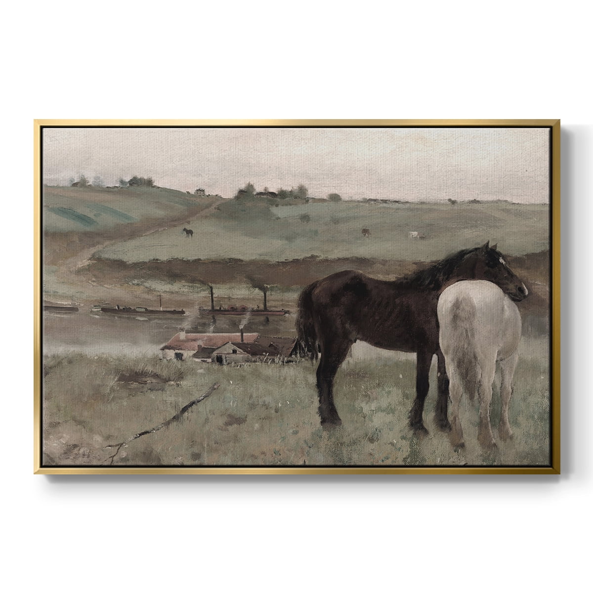 Vintage Animal Print-XLIX By Wexford Home Framed in Gold Wood Gallery Wrapped Canvas 17 in. x 25 in.