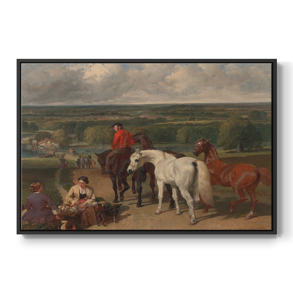 Vintage Animal Print-XLVII By Wexford Home Framed in Black Wood Gallery Wrapped Canvas 27 in. x 41 in.