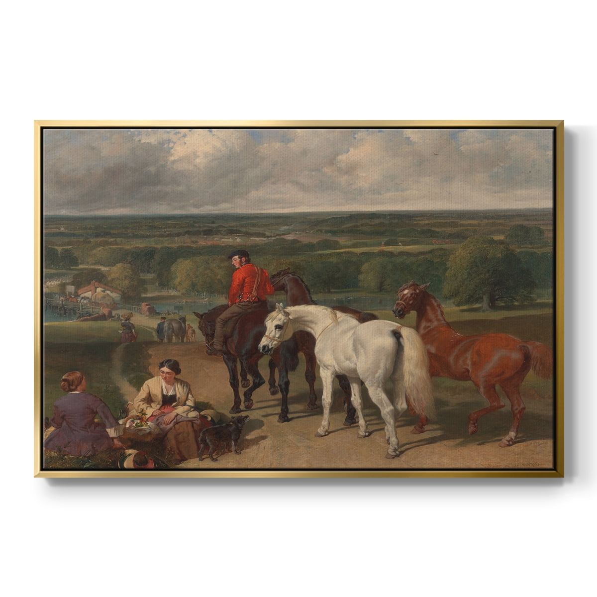 Vintage Animal Print-XLVII By Wexford Home Framed in Gold Wood Gallery Wrapped Canvas 17 in. x 25 in.
