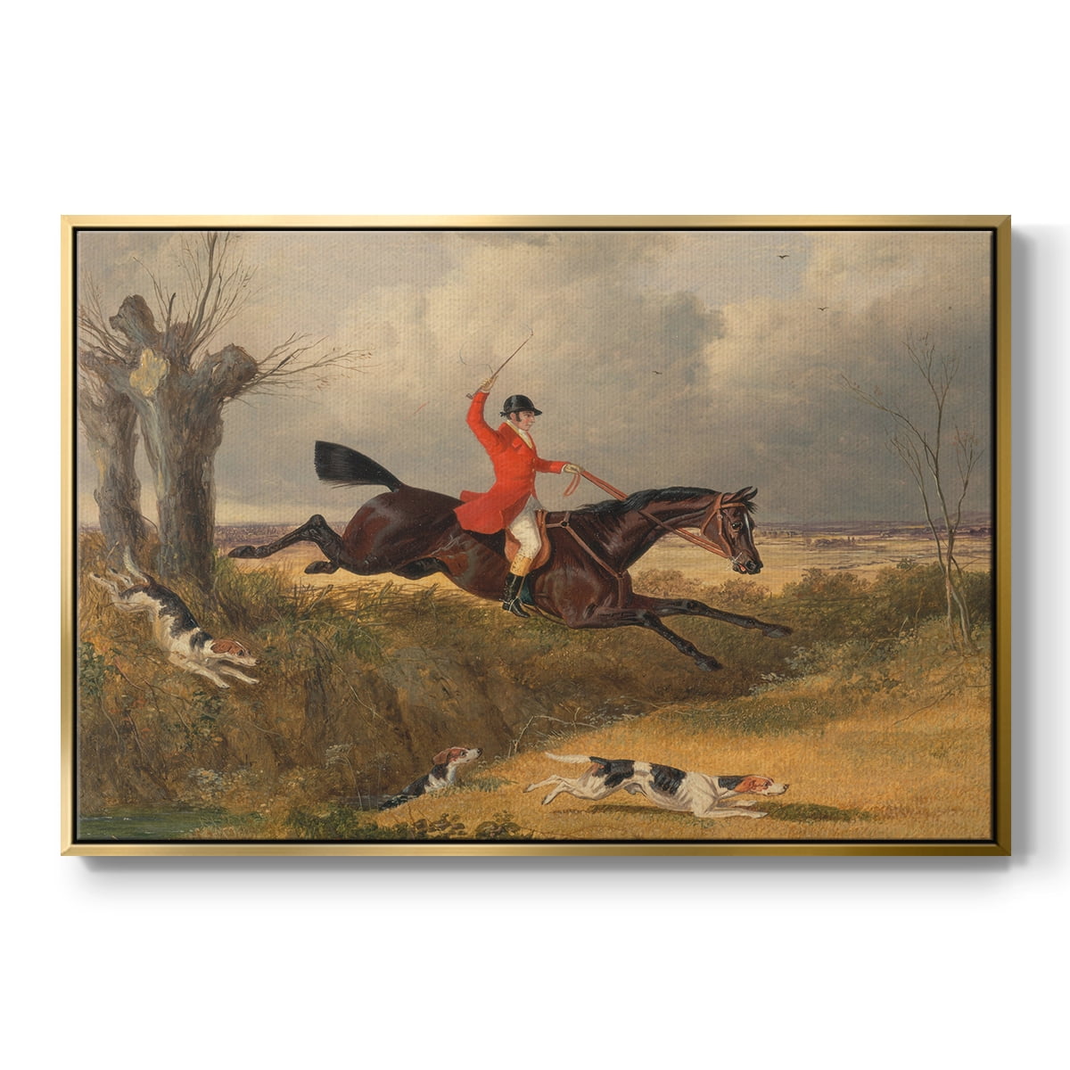 Vintage Animal Print-XLVIII By Wexford Home Framed in Gold Wood Gallery Wrapped Canvas 25 in. x 37 in.