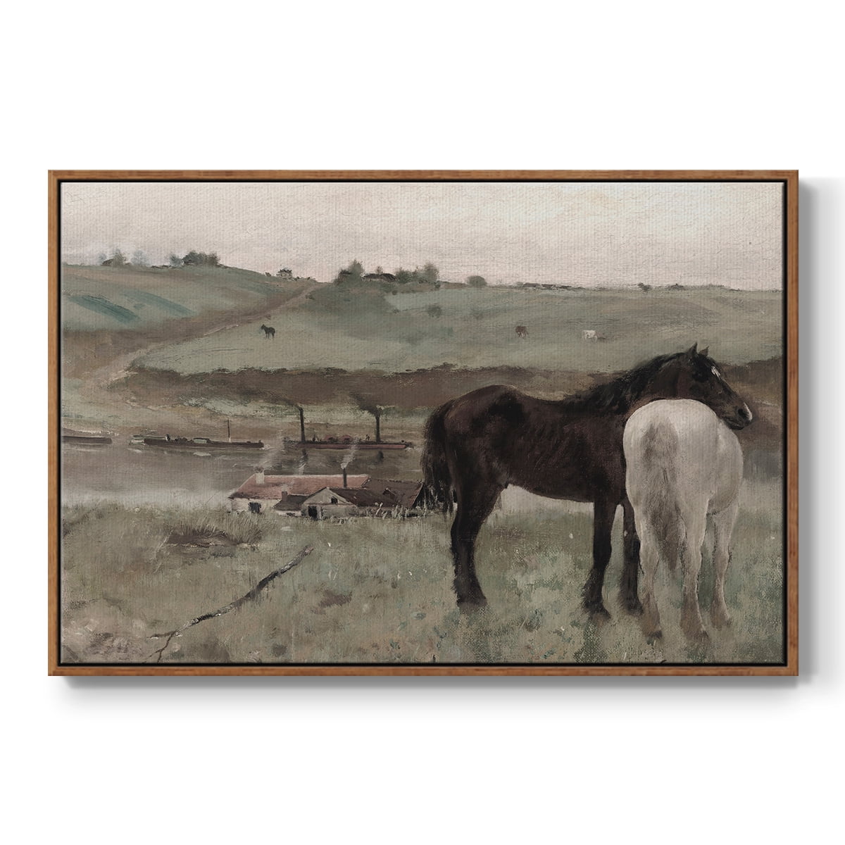 Vintage Animal Print-XV By Wexford Home Framed in Walnut Wood Gallery Wrapped Canvas 25 in. x 37 in.