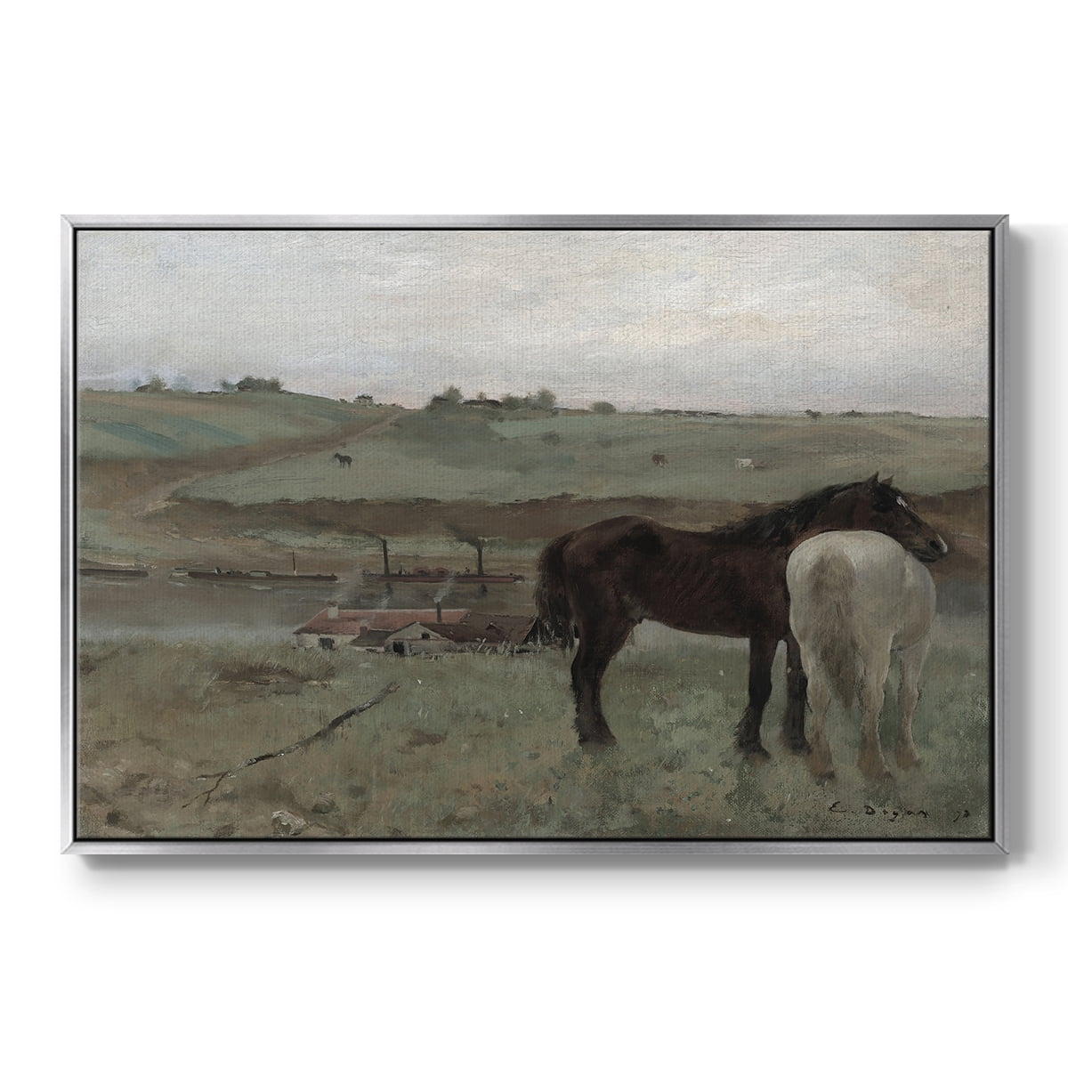 Vintage Animal Print-XXI By Wexford Home Framed in Silver Wood Gallery Wrapped Canvas 27 in. x 41 in.