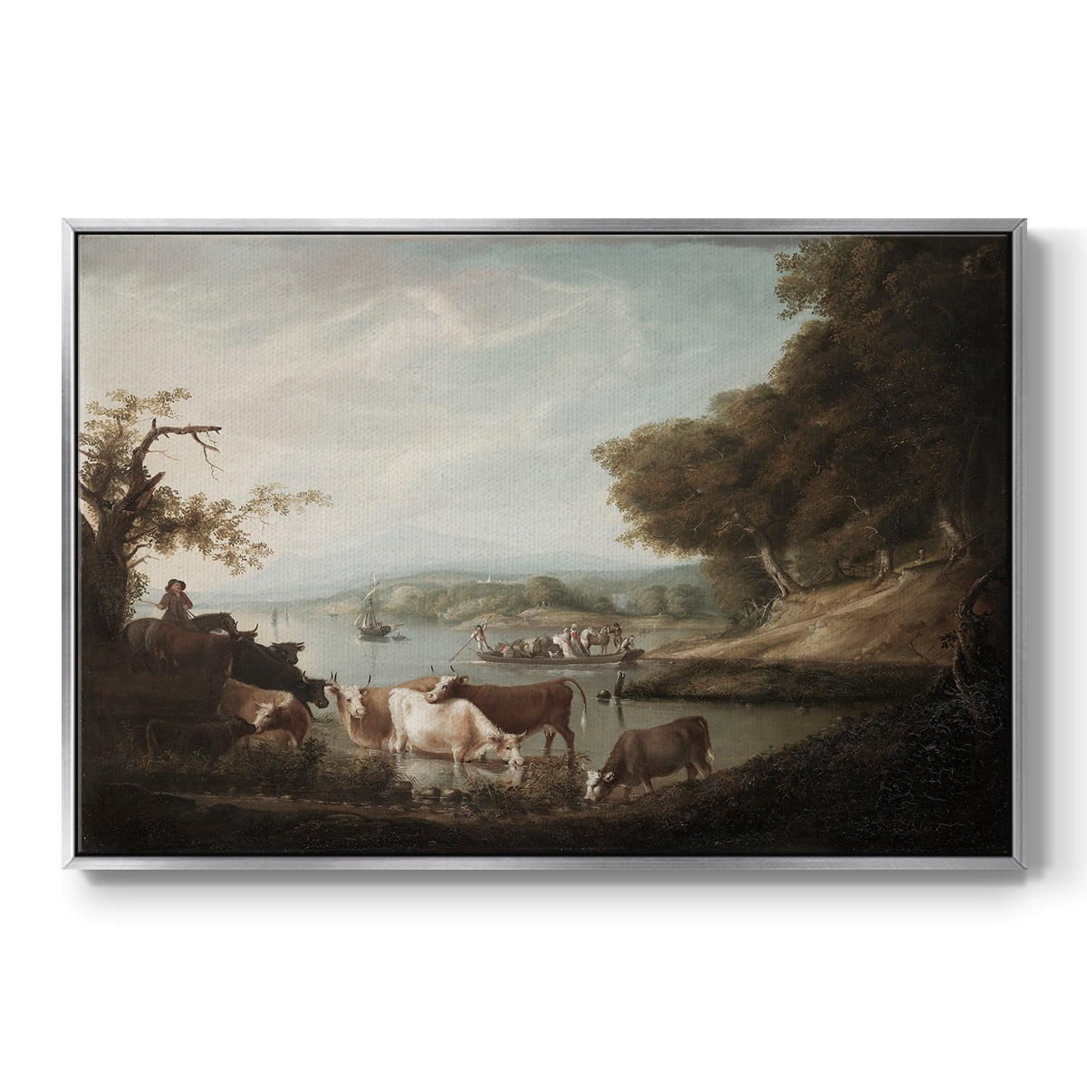 Vintage Animal Print-XXIII By Wexford Home Framed in Silver Wood Gallery Wrapped Canvas 27 in. x 41 in.