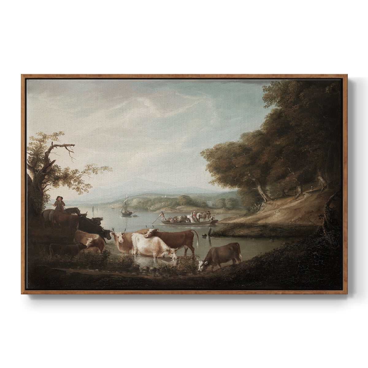 Vintage Animal Print-XXIII By Wexford Home Framed in Walnut Wood Gallery Wrapped Canvas 17 in. x 25 in.