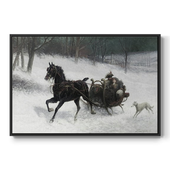 Vintage Animal Print-XXIV By Wexford Home Framed in Black Wood Gallery Wrapped Canvas 17 in. x 25 in.