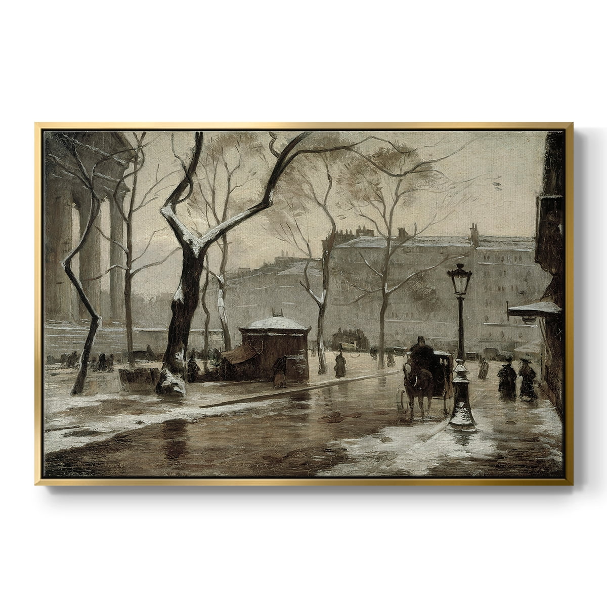 Vintage Animal Print-XXIX By Wexford Home Framed in Gold Wood Gallery Wrapped Canvas 25 in. x 37 in.