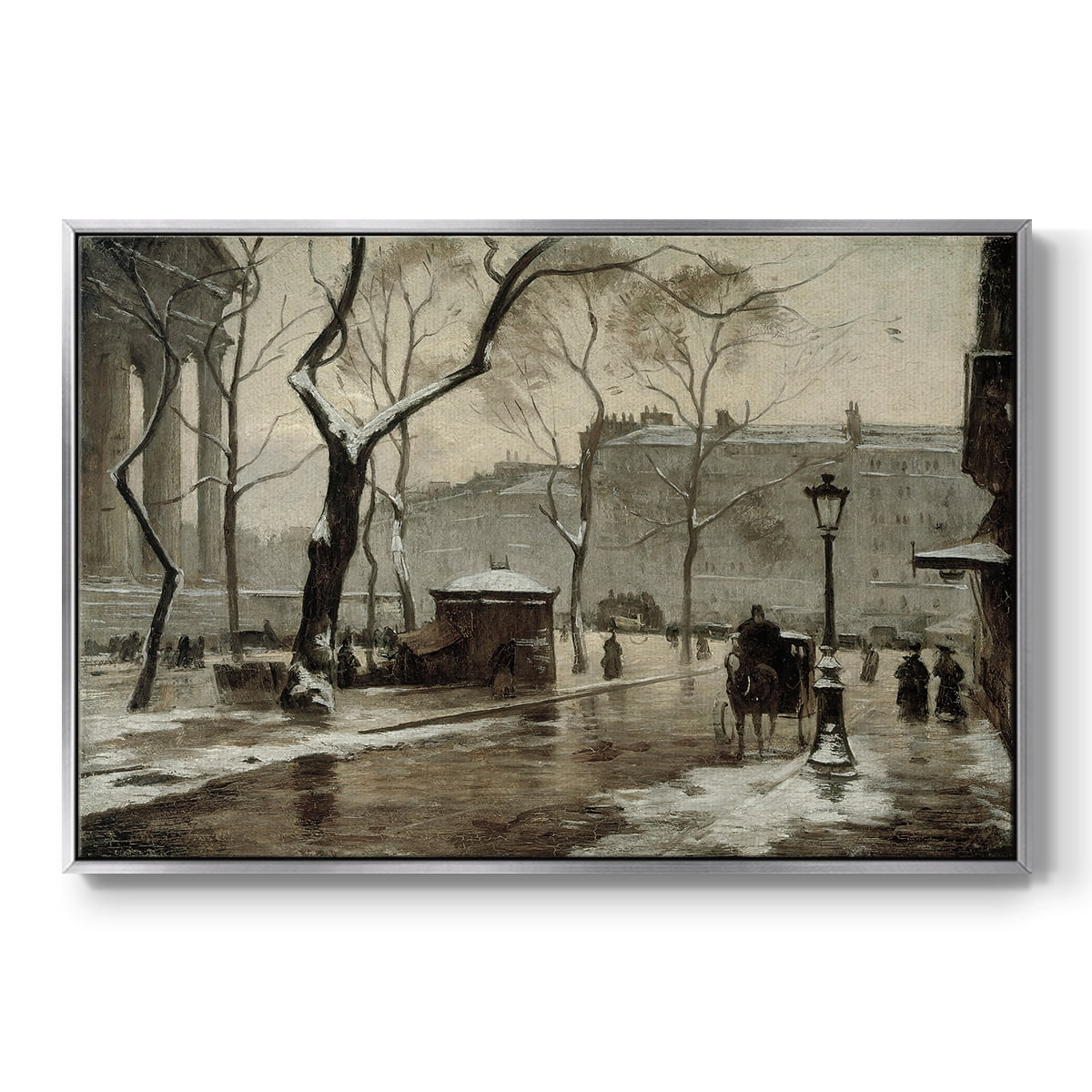 Vintage Animal Print-XXIX By Wexford Home Framed in Silver Wood Gallery Wrapped Canvas 25 in. x 37 in.