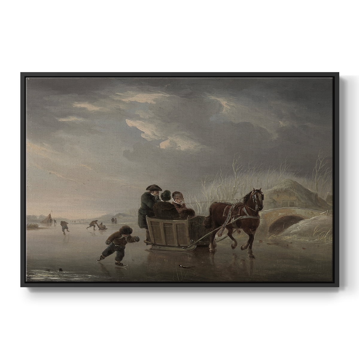 Vintage Animal Print-XXV By Wexford Home Framed in Black Wood Gallery Wrapped Canvas 27 in. x 41 in.