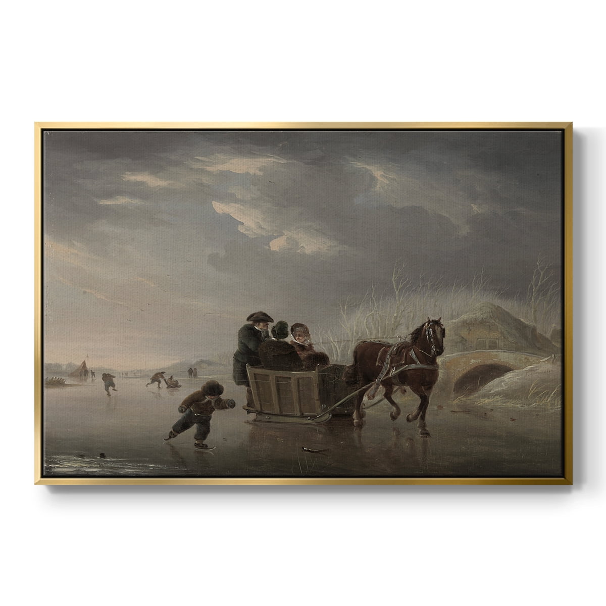 Vintage Animal Print-XXV By Wexford Home Framed in Gold Wood Gallery Wrapped Canvas 27 in. x 41 in.