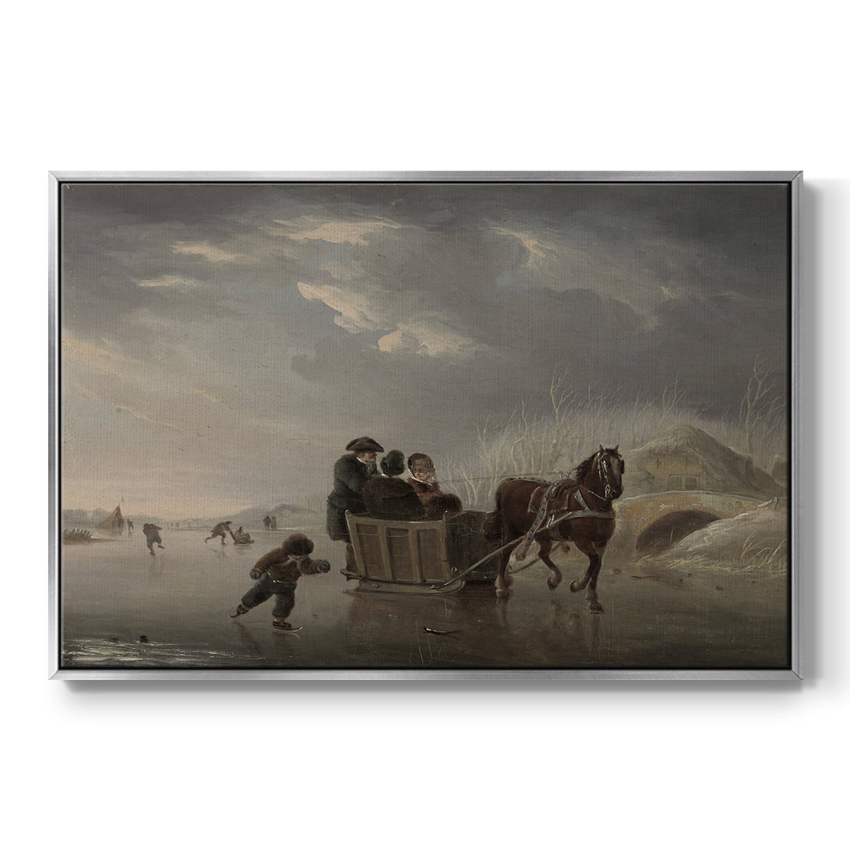 Vintage Animal Print-XXV By Wexford Home Framed in Silver Wood Gallery Wrapped Canvas 25 in. x 37 in.