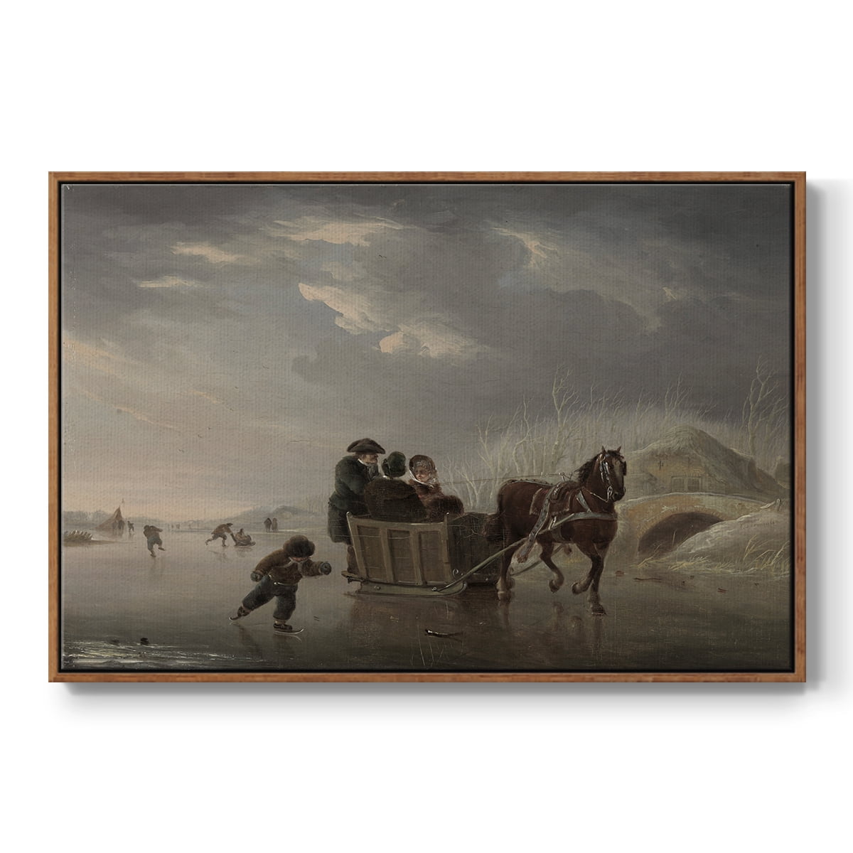 Vintage Animal Print-XXV By Wexford Home Framed in Walnut Wood Gallery Wrapped Canvas 25 in. x 37 in.