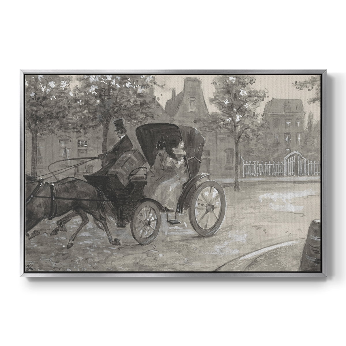 Vintage Animal Print-XXVIII By Wexford Home Framed in Silver Wood Gallery Wrapped Canvas 17 in. x 25 in.