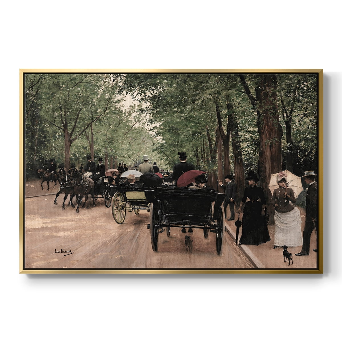 Vintage Animal Print-XXX By Wexford Home Framed in Gold Wood Gallery Wrapped Canvas 17 in. x 25 in.