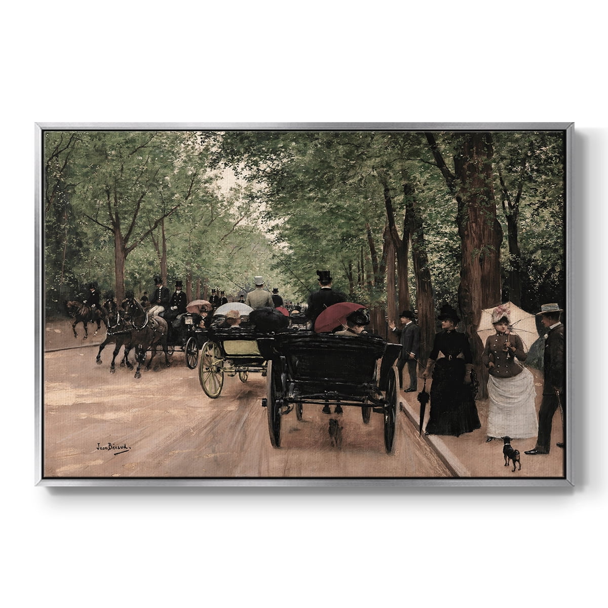 Vintage Animal Print-XXX By Wexford Home Framed in Silver Wood Gallery Wrapped Canvas 27 in. x 41 in.