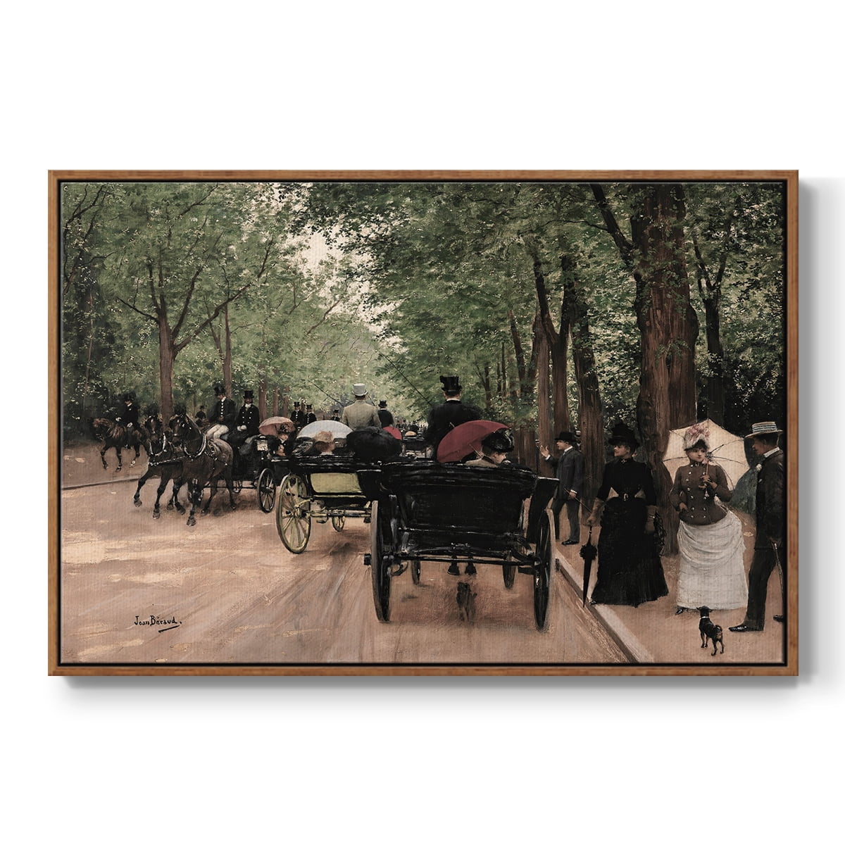 Vintage Animal Print-XXX By Wexford Home Framed in Walnut Wood Gallery Wrapped Canvas 17 in. x 25 in.