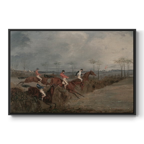 Vintage Animal Print-XXXI By Wexford Home Framed in Black Wood Gallery Wrapped Canvas 17 in. x 25 in.