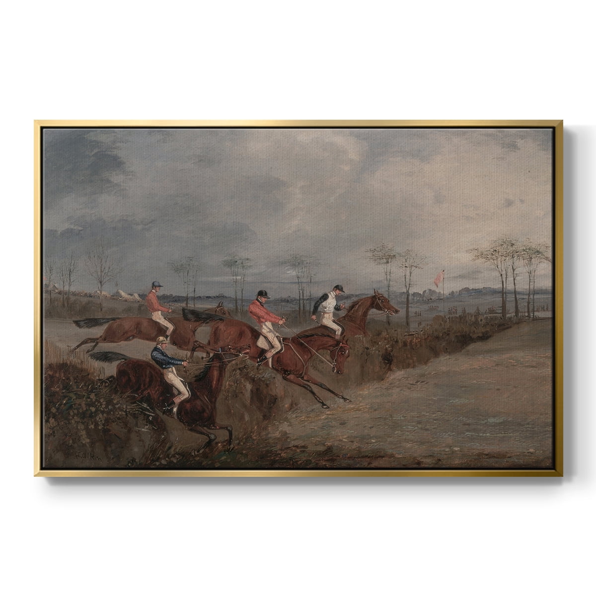 Vintage Animal Print-XXXI By Wexford Home Framed in Gold Wood Gallery Wrapped Canvas 25 in. x 37 in.