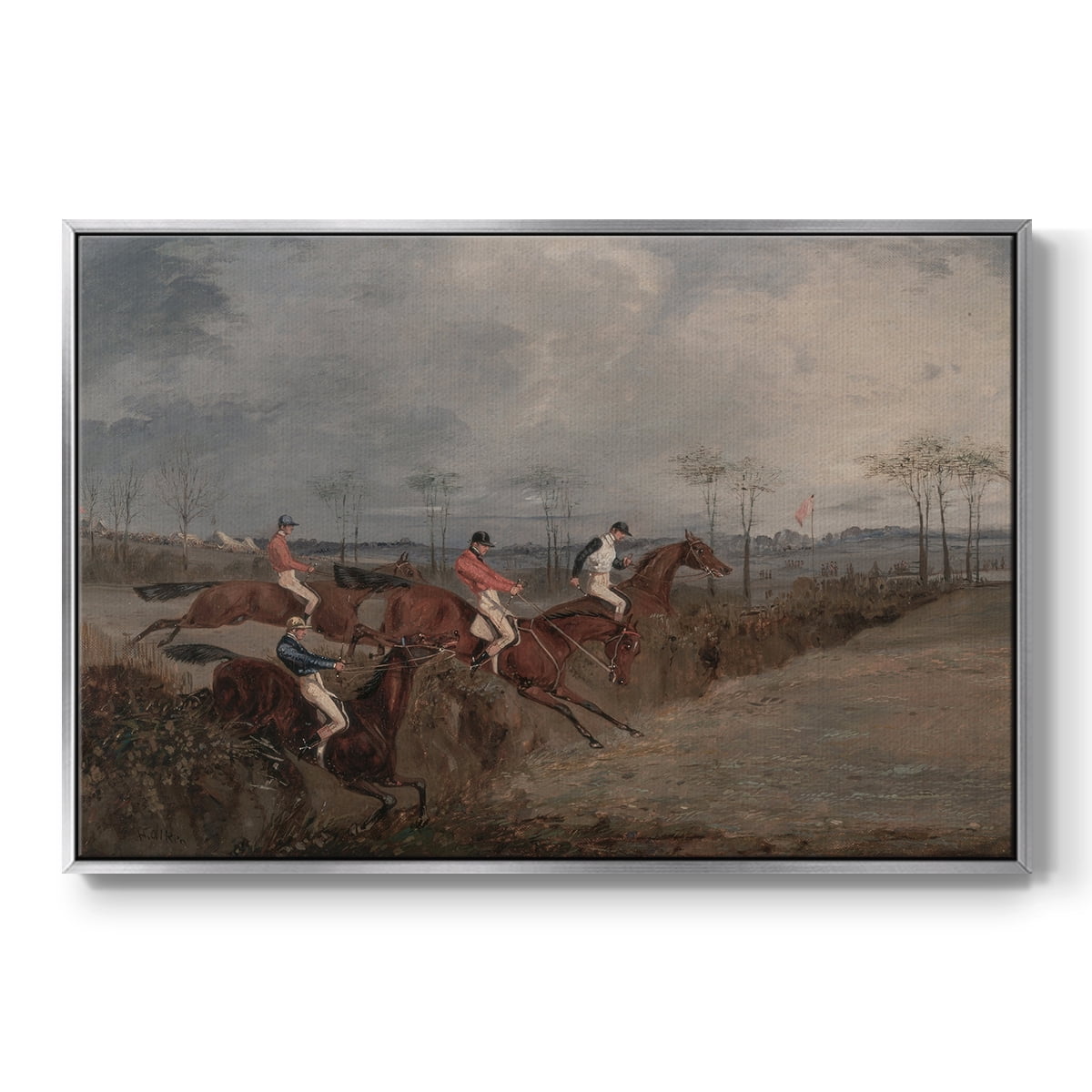 Vintage Animal Print-XXXI By Wexford Home Framed in Silver Wood Gallery Wrapped Canvas 27 in. x 41 in.