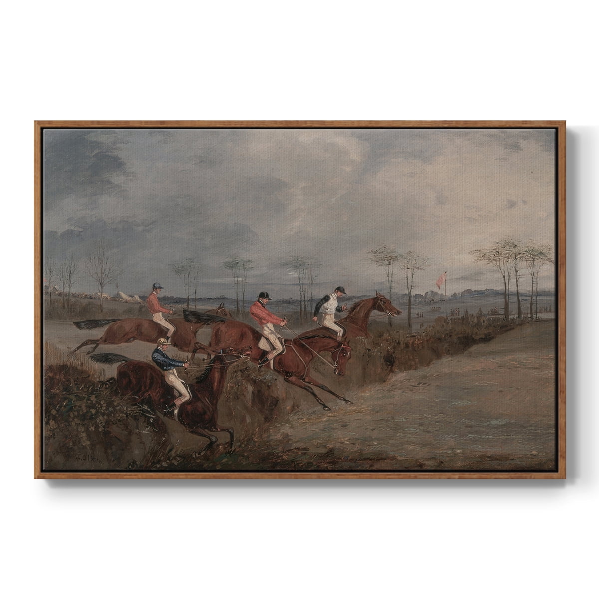 Vintage Animal Print-XXXI By Wexford Home Framed in Walnut Wood Gallery Wrapped Canvas 25 in. x 37 in.