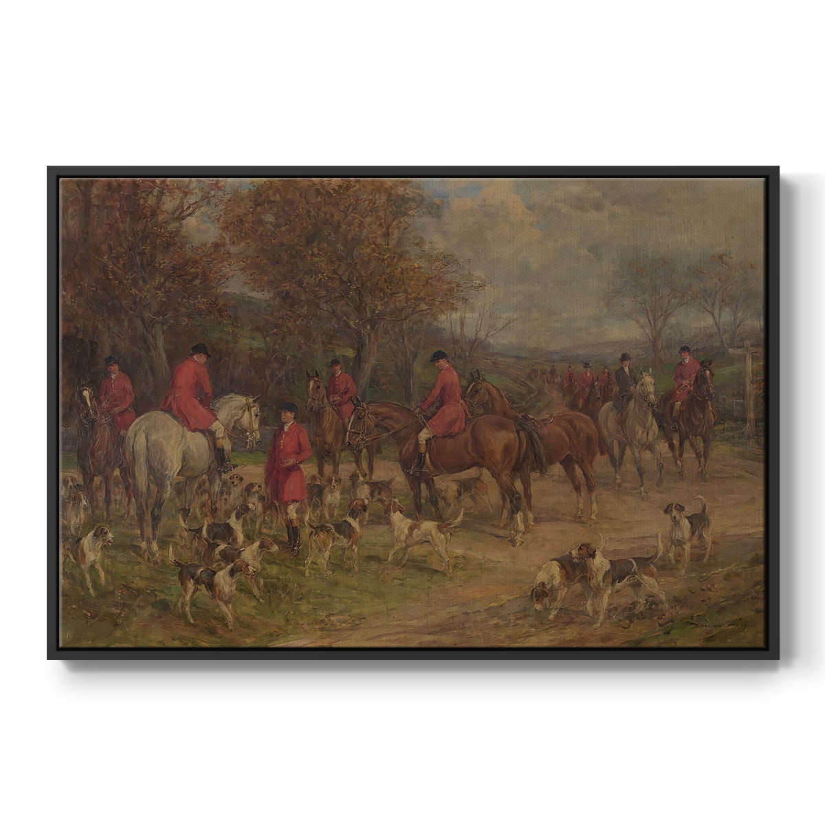 Vintage Animal Print-XXXII By Wexford Home Framed in Black Wood Gallery Wrapped Canvas 25 in. x 37 in.