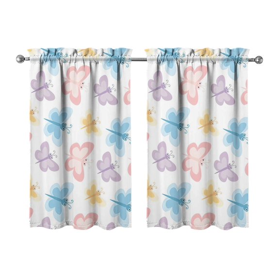 Vintage Animal Tier Kitchen Curtains for Bathroom Living Rod Pocket Window Drapes 28"x39" 2 Panels Window Treatment Tiers