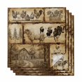 thumbnail image 1 of Vintage Animals Cloth Napkins, Cow Rooster Trees Retro Art Washable and Reusable Dinner Napkins Set of 4, Table Napkin for Kitchen Party Birthday Wedding Hotel Housewarming 20"x20", 1 of 9
