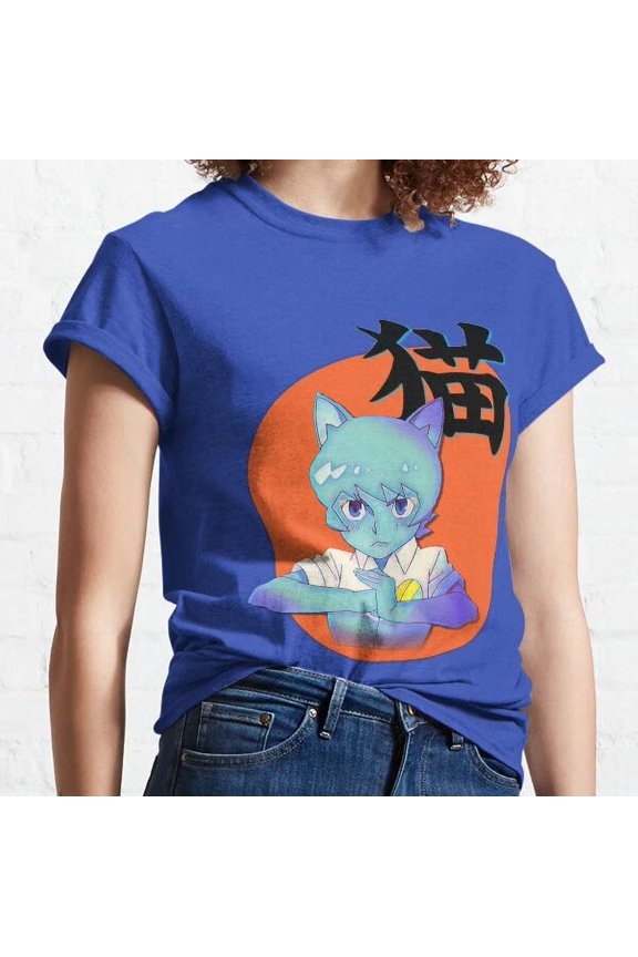 Vintage Anime Nicole With Cat In Japanese Amazing World 100% Cotton Tee S-3Xlhot Trending Birthday Gifts