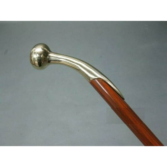 Vintage Antique Hammer Head Wooden Walking Cane for Men & Women, Victorian