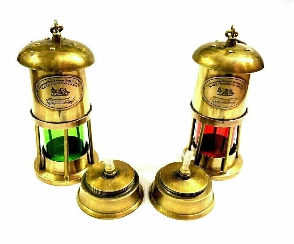 Vintage Antique Brass Miner Lamp Lantern Collectible Nautical Maritime Ship Lantern Oil lamp Boat Lighting