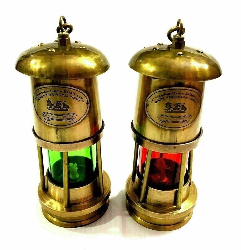 Vintage Antique Brass Miner Lamp Lantern Collectible Nautical Maritime Ship Lantern Oil lamp Boat Lighting
