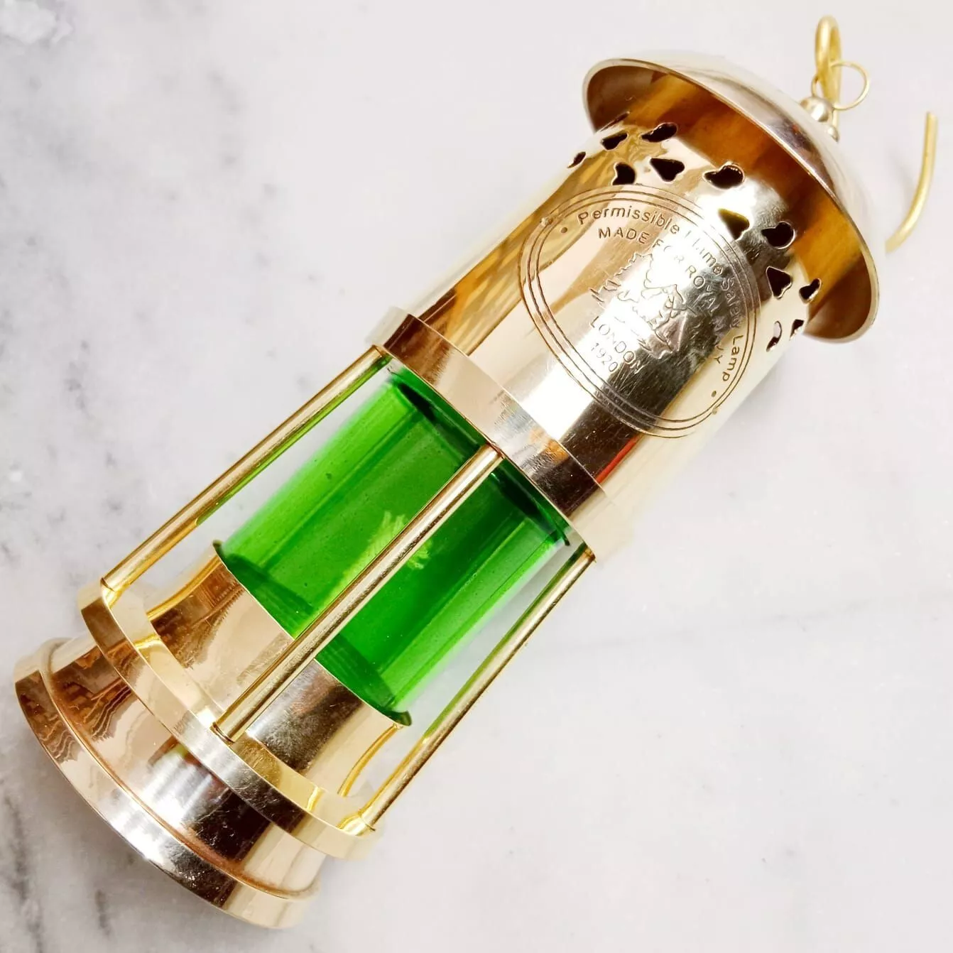 Vintage Antique Brass Minor Oil Lamp Home Decor Maritime Ship Lantern Handmade