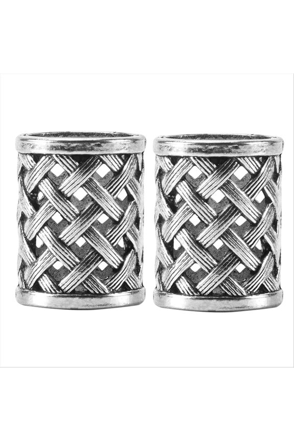 Vintage Antique Bronze Hair Braid Beard Dreadlock Beads Rings Tube Viking Rune Charm Pendant for DIY Necklace Jewelry