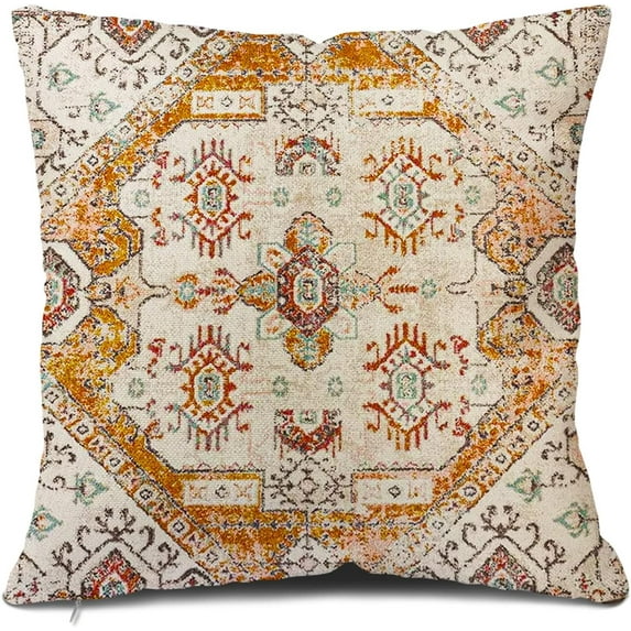 Vintage Antique Carpet Nature Fine Art Throw Pillow Covers Cozy Square Throw Pillowcases Home 18''''X18'''' Decorative for Bed Couch Sofa Living Room Cushion Case
