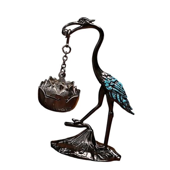 Vintage Antique Cranes Figurine Hanging Incenses Burners for Aromatherapies and Meditations Metal Incenses Holder Decors
