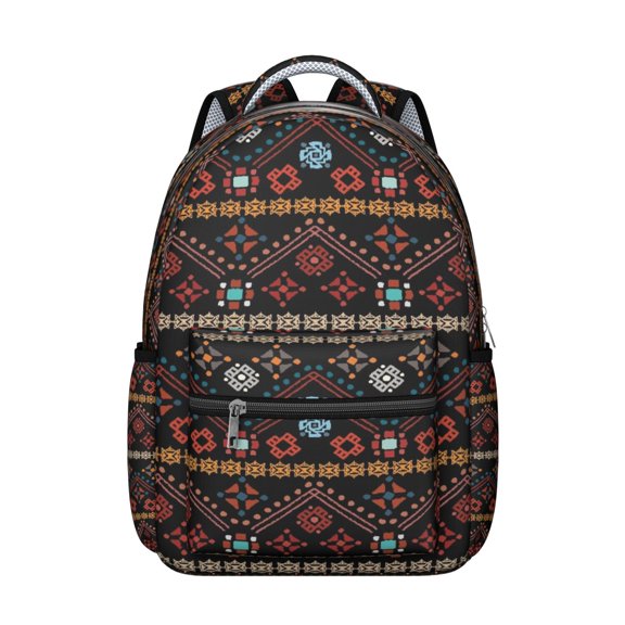 Vintage Antique Lovers Style School Backpack for Student, Durable Waterproof Oxford Cloth with Worn-Out Effect and Faded Style Patterns, Adjustable Straps, Large Capacity Rustic Bag