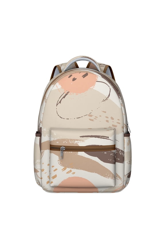 Vintage Antique Lovers Style School Backpack for Student, Durable Waterproof Oxford Cloth with Worn-Out Effect and Faded Style Patterns, Adjustable Straps, Large Capacity Rustic Bag