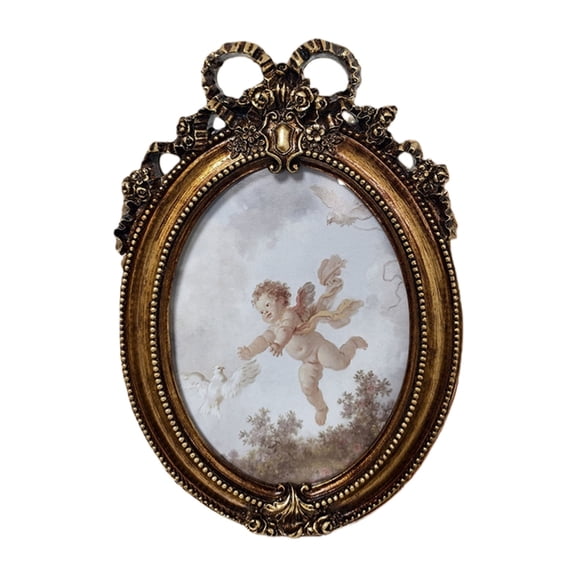 Vintage Antique Ornate Photo Frame for Tabletop Wall Display, Decorative Home