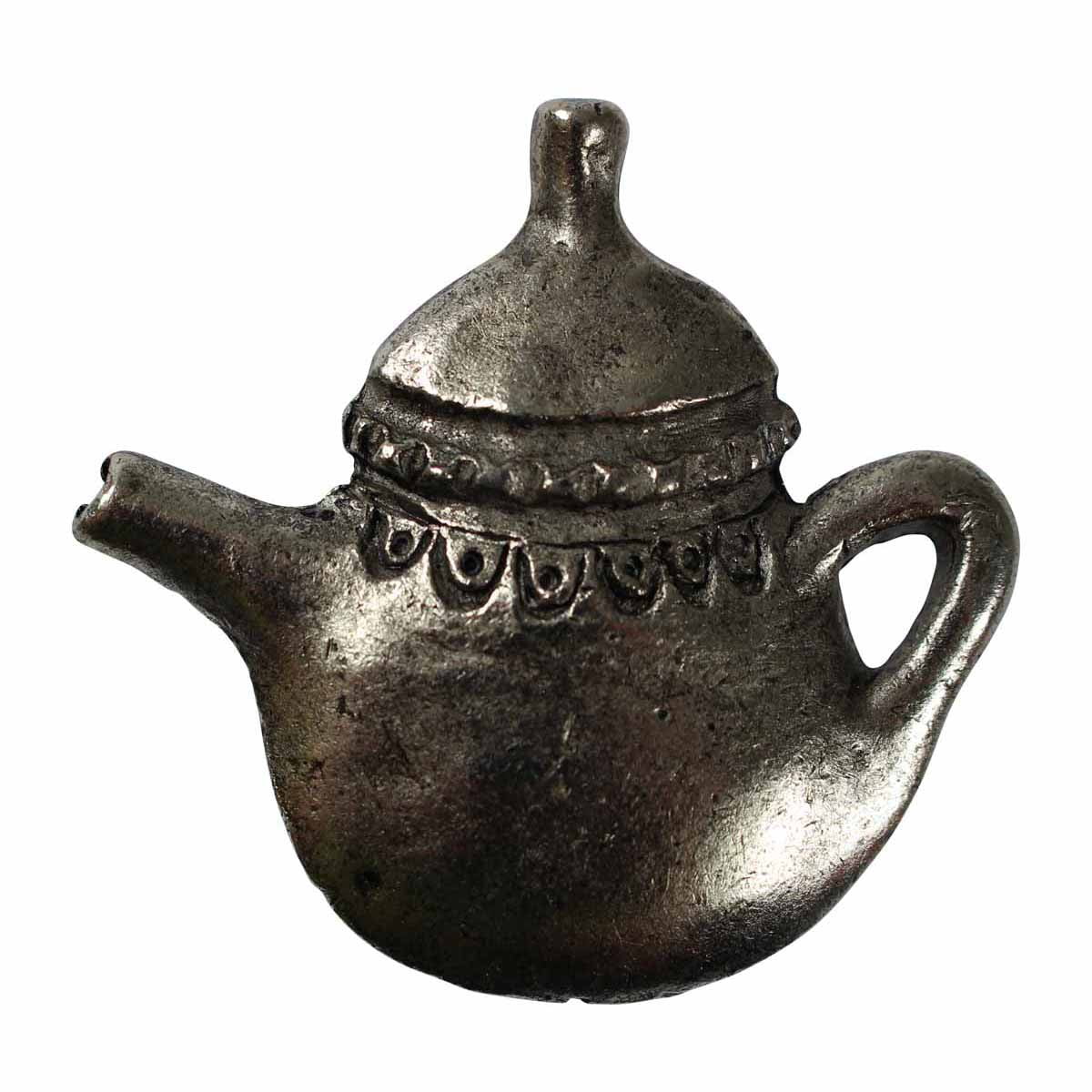 Antique Silver Brass Teapot Cabinet Knob with Mounting Hardware